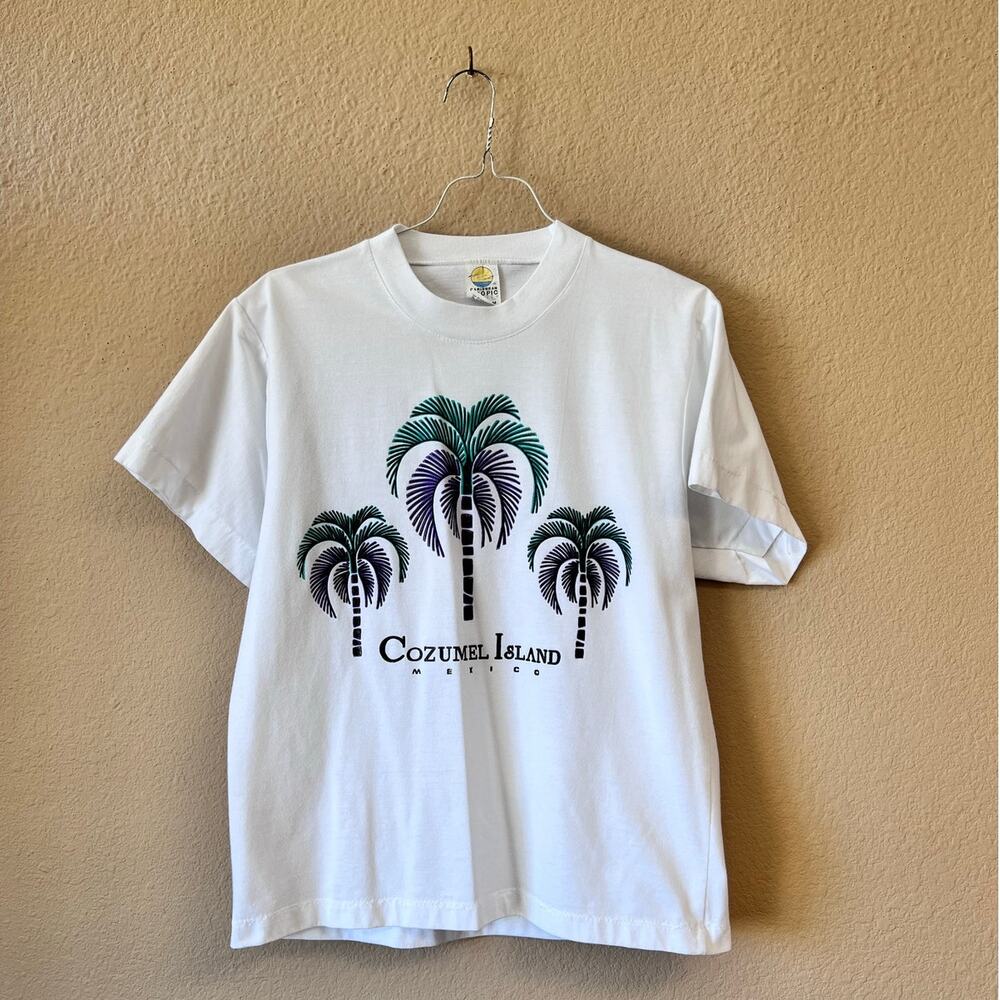 Vintage 80's Cozumel souvenir single stitch crop tee size M